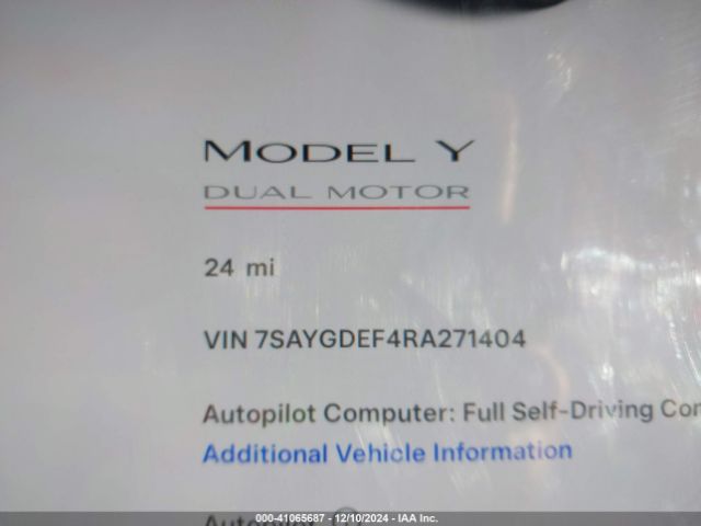 7SAYGDEF4RA271404 Tesla Model Y Performance Dual Motor All-wheel Drive