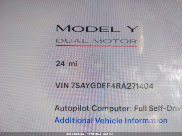 7SAYGDEF4RA271404 Tesla Model Y Performance Dual Motor All-wheel Drive