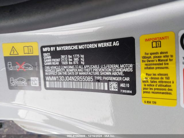 WMW13DJ04N2R55085 Mini Se Hardtop Cooper