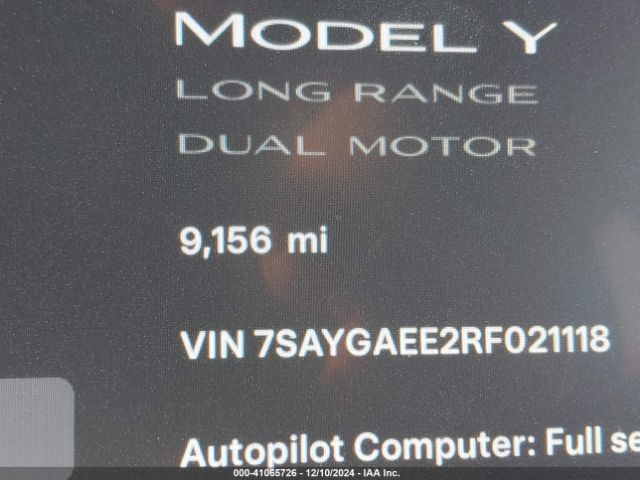 7SAYGAEE2RF021118 Tesla Model Y Long Range Dual Motor All-wheel Drive