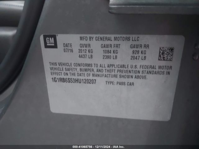 1G1RB6S53HU120207 Chevrolet Volt Premier