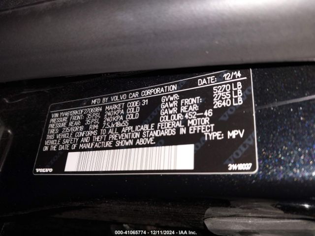 YV4612RK0F2706984 Volvo Xc60 T5/t5 Premier