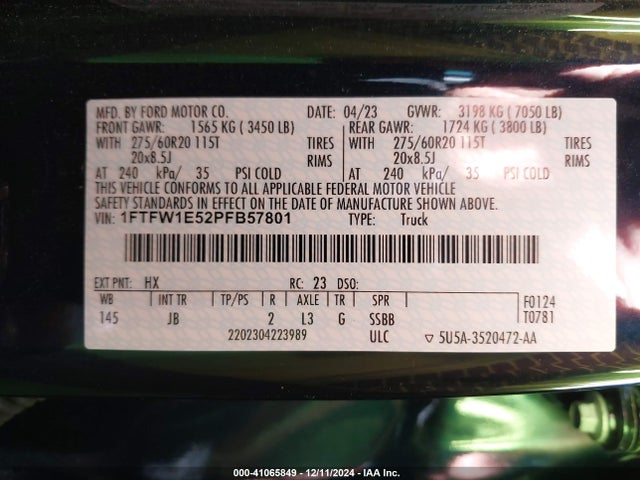 Ford F-150 Xl 2023 1FTFW1E52PFB57801 Image 9