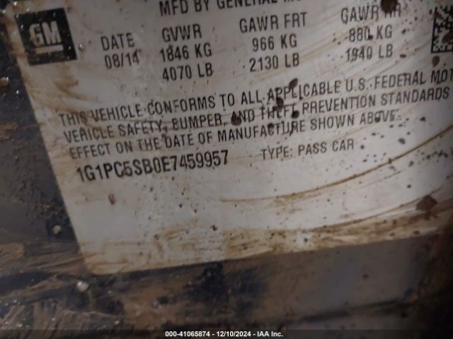 1G1PC5SB0E7459957 Chevrolet Cruze 1lt Auto