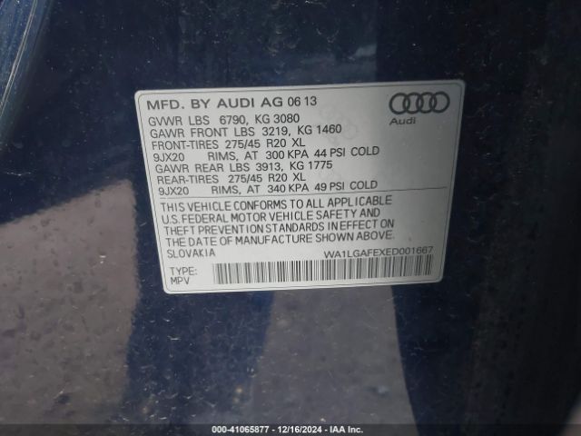 WA1LGAFEXED001667 Audi Q7 3.0t Premium
