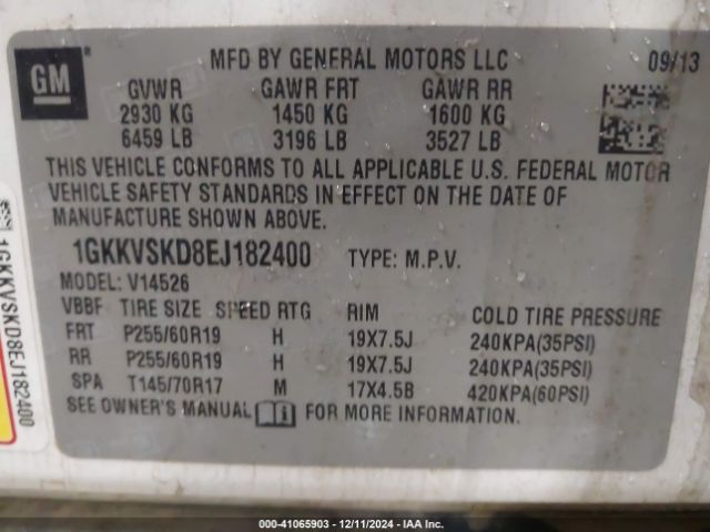 1GKKVSKD8EJ182400 GMC Acadia Slt-2