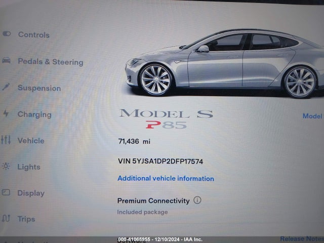 2013 TESLA MODEL S 5YJSA1DP2DFP17574 Photo 6