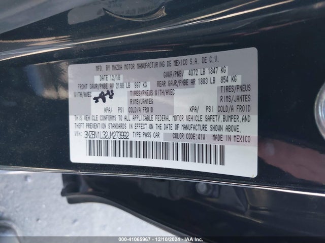 3MZBN1L32JM273992 Mazda Mazda3 Touring