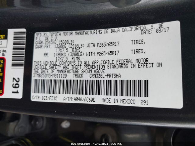 3TMBZ5DN5HM011120 Toyota Tacoma Trd Sport