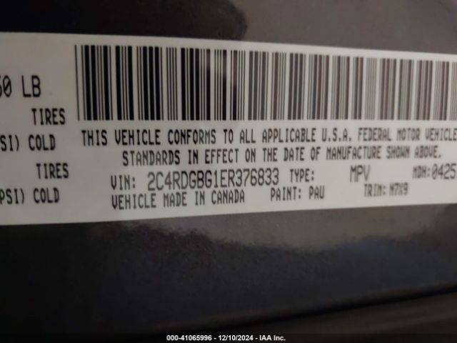 2C4RDGBG1ER376833 Dodge Grand Caravan Se 30th Anniversary