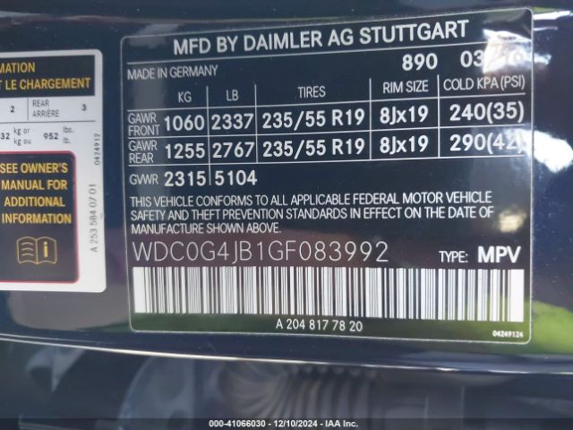 WDC0G4JB1GF083992 Mercedes-Benz GLC 300