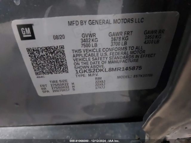 1GKS2DKL8MR145875 GMC Yukon 4wd Denali