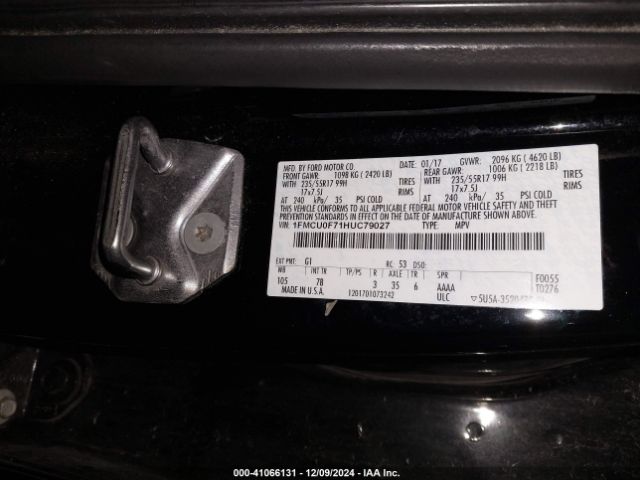 1FMCU0F71HUC79027 Ford ESCAPE S
