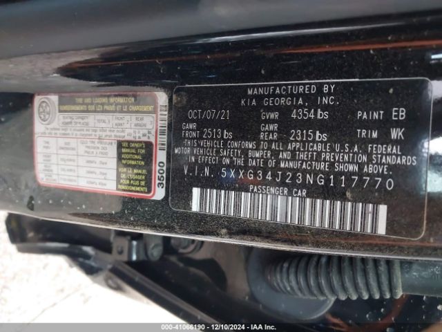 5XXG34J23NG117770 KIA K5 EX