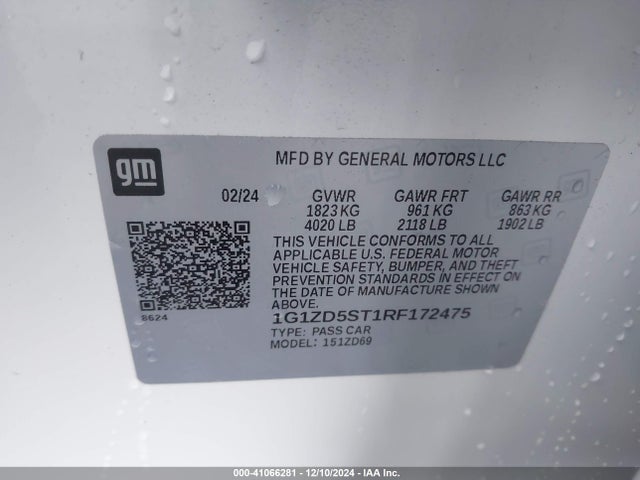 1G1ZD5ST1RF172475 Chevrolet Malibu Fwd 1lt