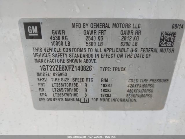 1GT22ZE8XFZ140826 GMC Sierra 2500hd Slt