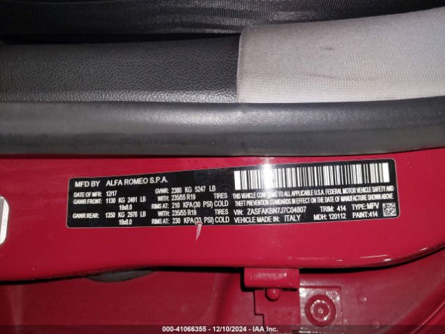 2018 ALFA ROMEO STELVIO ZASFAKBN7J7C04807 Photo 8