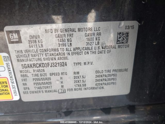 5GAKRCKD3FJ321924 Buick Enclave Premium