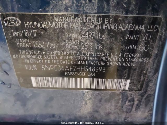 5NPE34AF2HH548393 Hyundai Sonata Sport