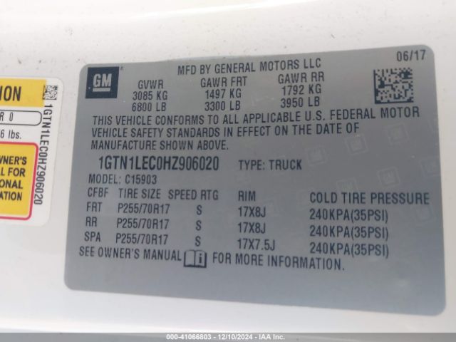 1GTN1LEC0HZ906020 GMC SIERRA 1500