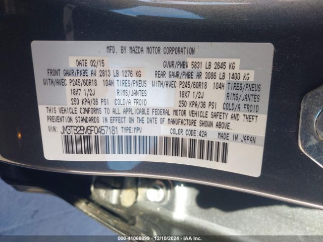 JM3TB2BV6F0457181 Mazda CX-9 SPORT
