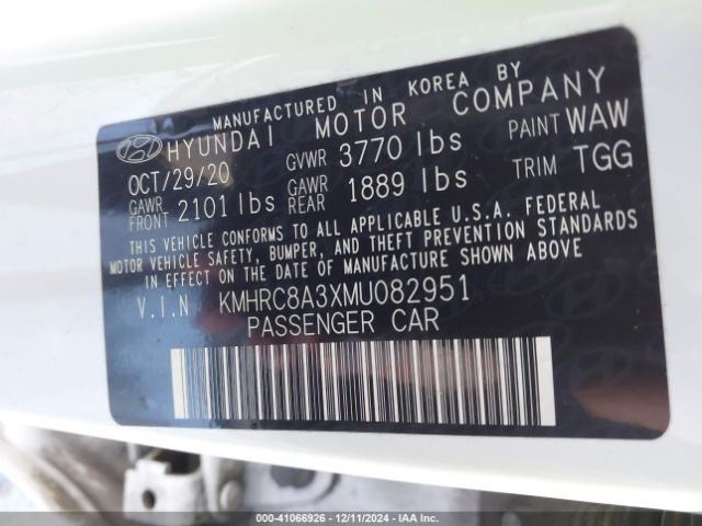 KMHRC8A3XMU082951 Hyundai Venue Sel
