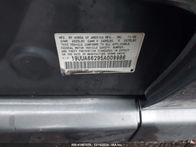 2005 ACURA TL 19UUA66295A009986 Photo 8