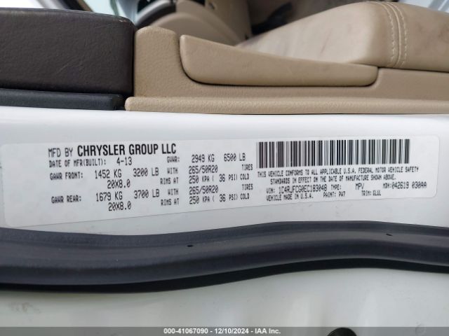 1C4RJFCG0EC183048 Jeep Grand Cherokee Overland