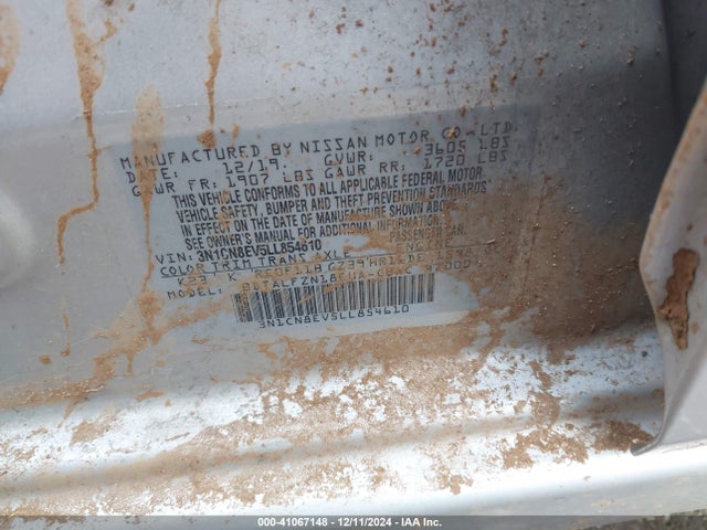 Nissan Versa Sv Xtronic Cvt 2020 3N1CN8EV5LL854610 Image 9