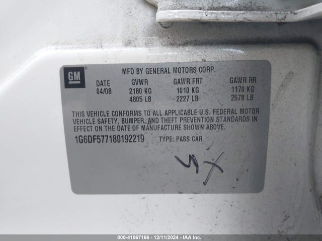 2008 CADILLAC CTS 1G6DF577180192219 Photo 8