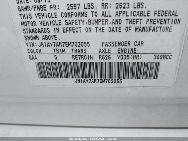 JN1AV7AR7EM702055 Infiniti Q50 Hybrid Sport