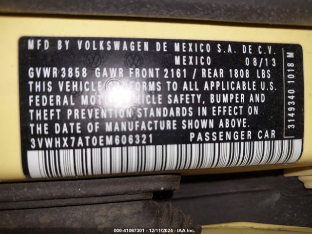 3VWHX7AT0EM606321 Volkswagen Beetle 2.5l