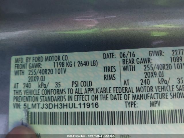 5LMTJ3DH3HUL11916 Lincoln Mkc Reserve