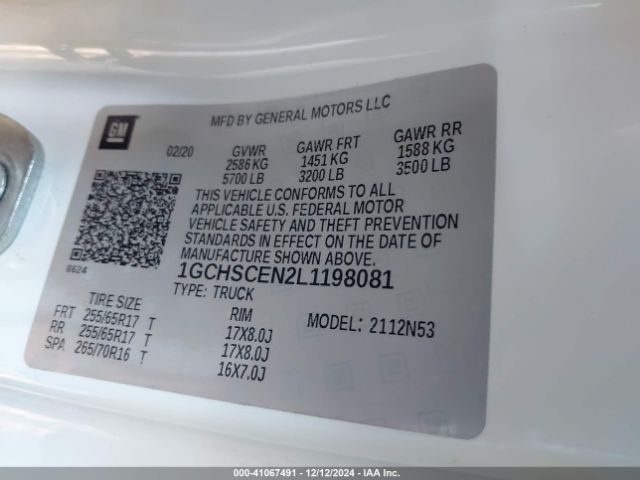 1GCHSCEN2L1198081 Chevrolet Colorado 2wd  Long Box Lt