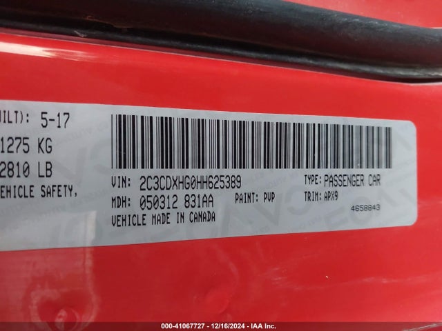 Dodge Charger Sxt Rwd 2017 2C3CDXHG0HH625389 Image 9