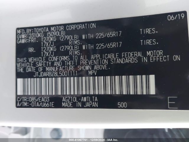 JTJDARBZ8L5001111 Lexus NX 300