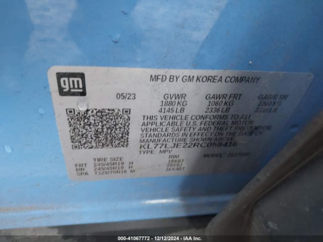 KL77LJE22RC058416 Chevrolet Trax Fwd 2rs