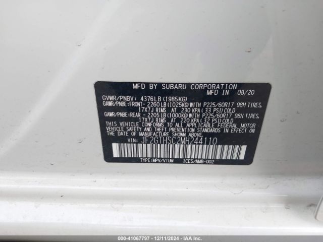 JF2GTHSC2MH244110 Subaru Crosstrek Sport