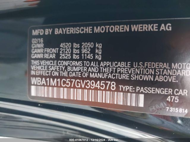 WBA1M1C57GV394578 BMW M235I