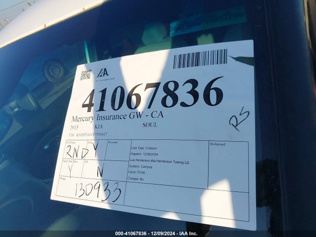 KIA SOUL + 2015 KNDJP3A51F7191617 Image 13