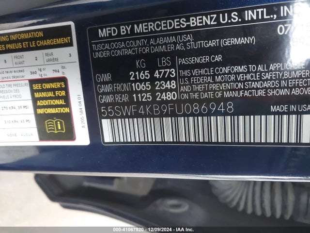 55SWF4KB9FU086948 Mercedes-Benz C 300 4matic/luxury 4matic/sport 4matic