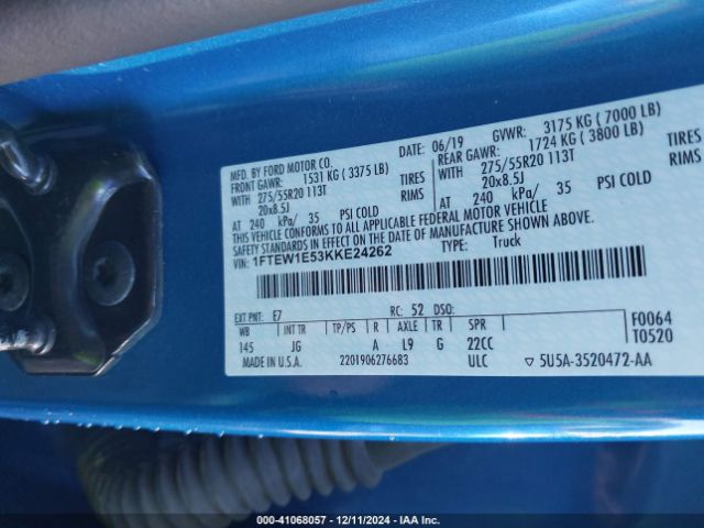 1FTEW1E53KKE24262 Ford F-150 Xl