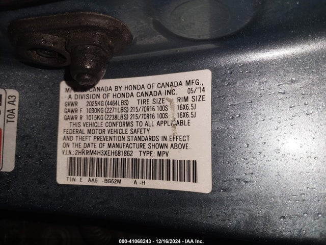 Honda CR-V LX 2014 2HKRM4H3XEH681862 Image 9