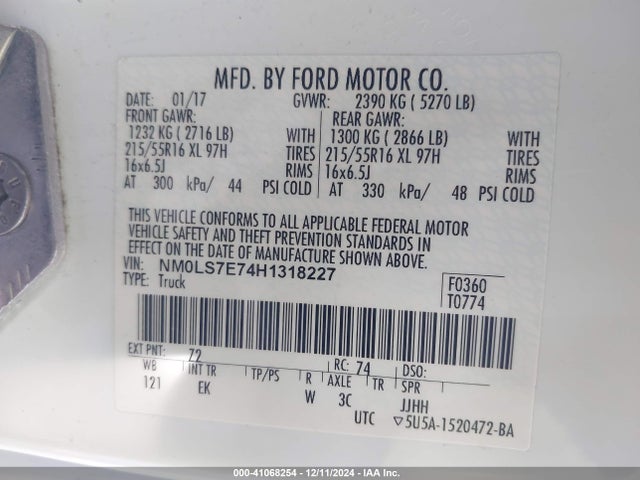Ford Transit Connect Xl 2017 NM0LS7E74H1318227 Image 9