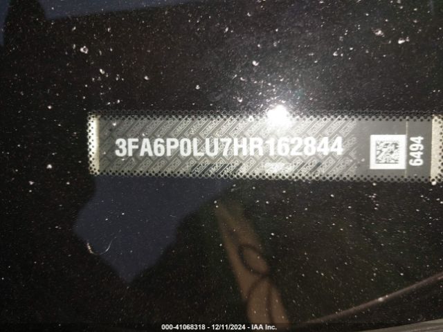 3FA6P0LU7HR162844 Ford Fusion Hybrid Se