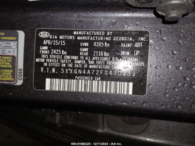 5XXGN4A72FG470489 KIA OPTIMA EX
