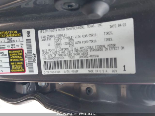 5TFCZ5AN3MX269374 Toyota Tacoma Sr V6