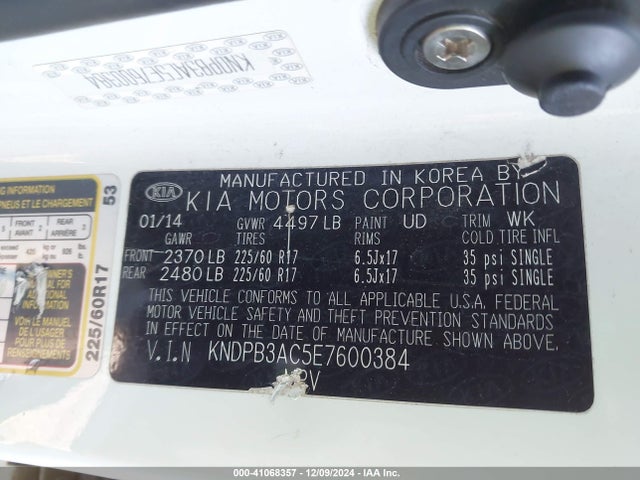 KIA Sportage Lx 2014 KNDPB3AC5E7600384 Image 9