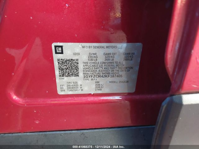 1GYFZCR42KF187405 Cadillac Xt4 Premium Luxury