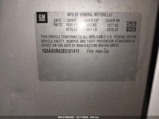 1G6AA5RA3E0101411 Cadillac Ats Standard